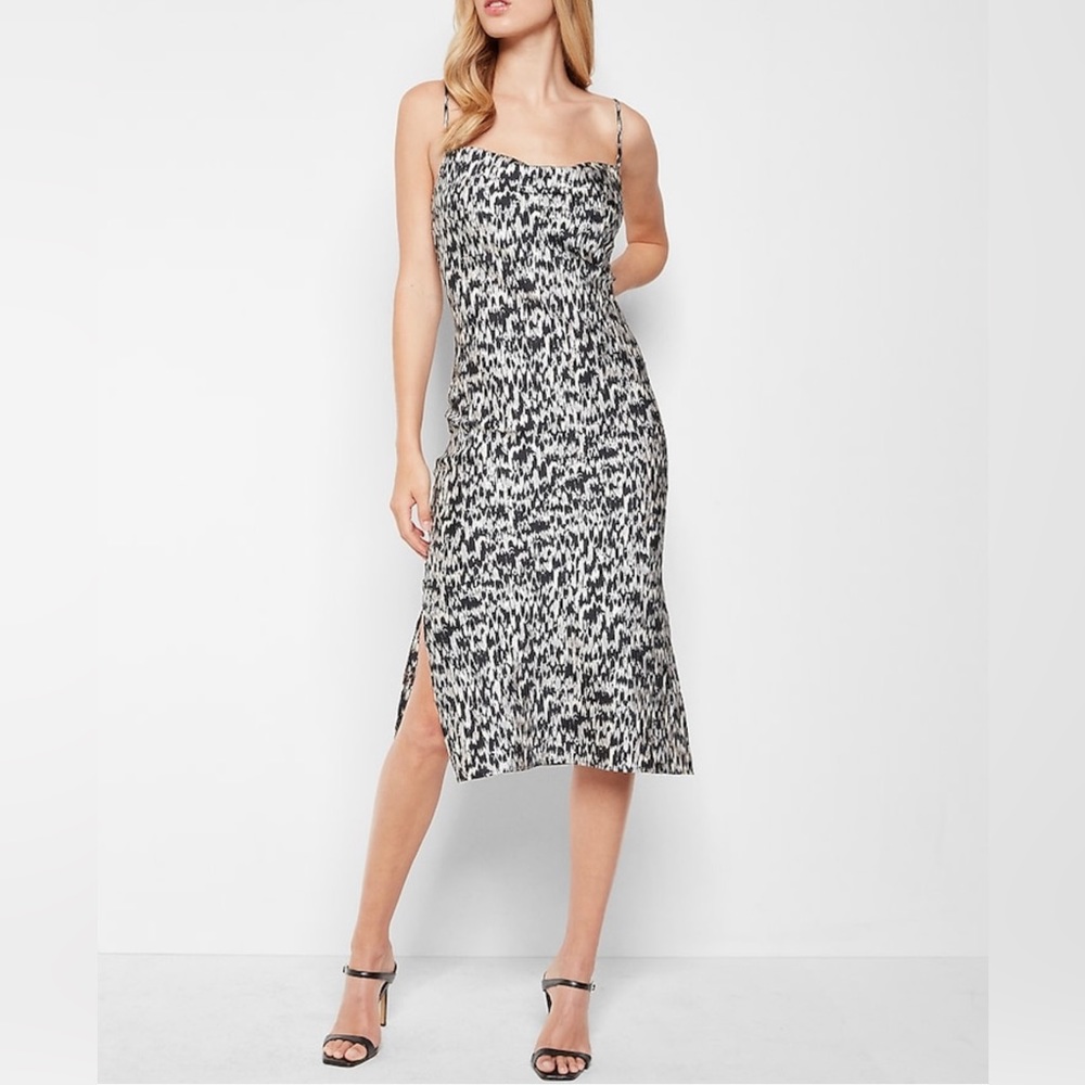 Express Black and White Patterned Dress